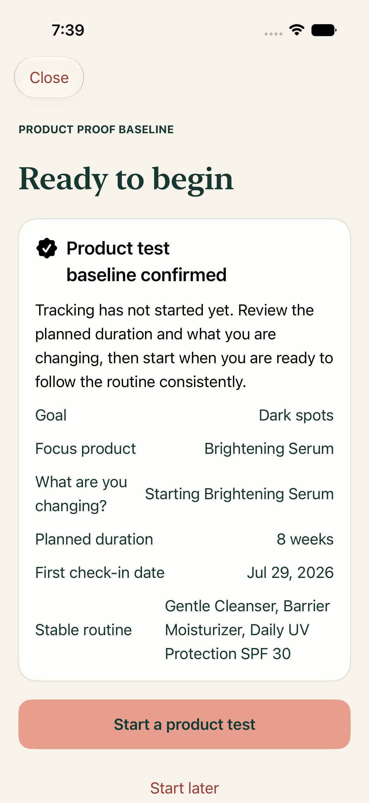 Aurmora Product Proof setup screen